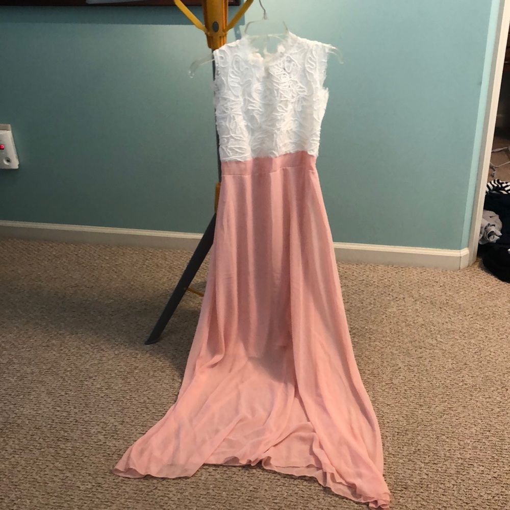 Yidarton womens pink and white maxi dress